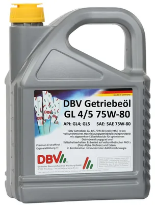 Produktbild von DBV 75W-80 GL4/5 (vollsynthetisch) 4 x 5-Liter-Kanne