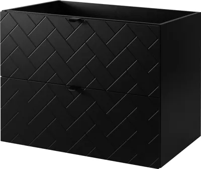 Image de Armoire de salle de bain, noir avec poignée noire, 80 x 57 x 46 cm
