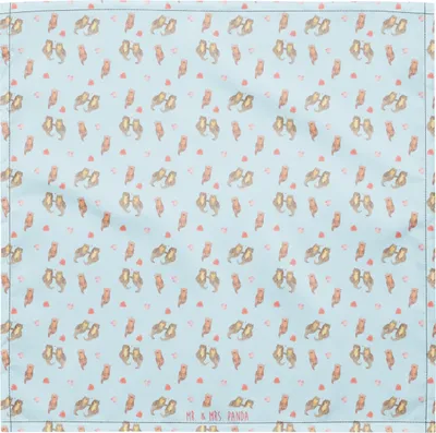 Produktbild von Mr. & Mrs. Panda Hundehalstuch Otter Hände halten S - Blau - Geschenk, Kopftuch, Händchen, Dreieckstuch, Stirnband, Romantisch, Haarband, Verliebt, Liebe, Halstuch