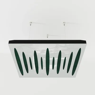 Zdjęcie produktu dla Zestaw 4 paneli akustycznych PULSAR, materiał: welur, wymiary: 50x50x5 cm, kolor: biały/zielony