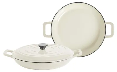Produktbild von Flache Auflaufformen aus Gusseisen – 2,3 l – Kieselglanz – 2er-Pack