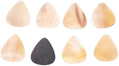 Produktbild von 8 Gitarrenplektren, handgefertigt aus Horn, mit einer Dicke von 0,45-0,92 mm, geeignet für akustische und elektrische Gitarren, Ukulele, Mandoline und Banjo