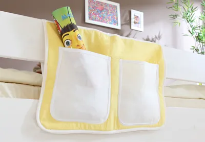 Produktbild von Bett-Tasche für Hoch- und Etagenbetten Gelb-Weiß