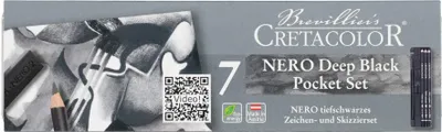 Image de Cretacolor Set de dessin et d'esquisse Nero Noir Set de poche 7 pièces