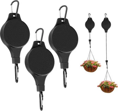 Productafbeelding van 3-delige plantenhouder, verstelbare tuinhaak, tuinhaak voor bloempotten, ophangsysteem, plantenhouder, plantenbak voor tuinmeubels, bloempotten, vogelhuisjes, tuinmeubels en vogelvoerbakken