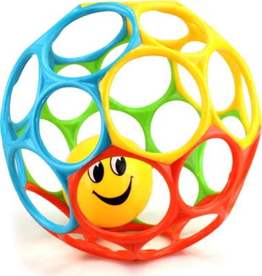 Produktbild von Oball Rattle 12 cm, Greifball mit Rassel, Spielzeug für Babys ab 0+ Monate