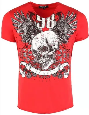 Produktbild von Brandneu Designer T-Shirt CARISMA Rot Nieten CRM4443 M