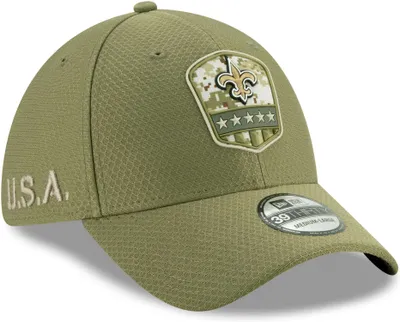 Produktbild von New Era -NFL- New Orleans Saints On Field 2019 Salute to Service 39Thirty Cap Oliv S-M