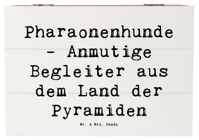 Produktbild von Mr. & Mrs. Panda Box Spruch Pharaonenhund Freunde 22 x 15 cm - Weiß - Geschenk, Jagdhund, Hunderasse, Geschenkbox, Schatzkiste, treuer Begleiter, Hundeliebhaber, fotobox
