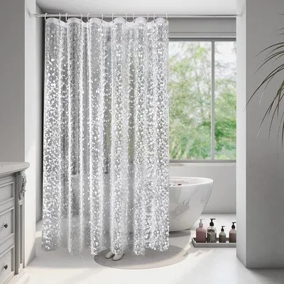 Produktbild von Famanu Duschvorhang Extra Breit 240 x 200 cm - Transparent mit 3 starken Magneten