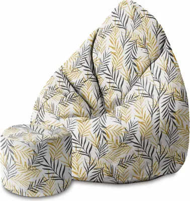 Produktbild von Dreamroots Bean Bag 80x80x120cm Sitzsack mit Lehne Sitzkissen Bubibag Sitzsack Sitzsack mit Füllung Sitzsack Erwachsene mit Füllung Gold Leaf