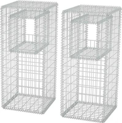 Obrázek produktu pro vidaXL Gabionový koš Post/Plant Box 2 ks ocel 50×50×120 cm