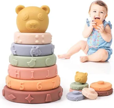 Obrázok produktu pre Mäkká stohovacia hračka pre bábätká, rozvíjajúca zmysly, 6–12 mesiacov