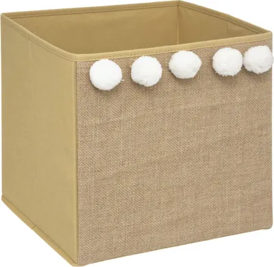 Immagine prodotto di Scatola pieghevole in iuta marrone con pompon POMPOME