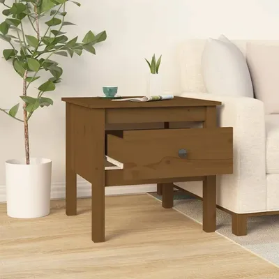 Immagine prodotto di The Living Store tavolino marrone miele 50x50x49 cm in legno di pino massiccio