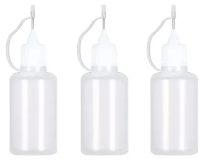 3 Dosierflaschen mit Nadelspitze für Kleber oder Öl