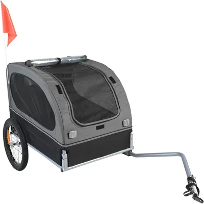 Produktbild von Hundeanhänger 40 kg Fahrradanhänger Kohlenstoffstahl + 600D Oxford-Gewebe + PP faltbar 1440 x 720 x 779 mm als Anhänger Gefaltete Größe 760 x 560 x