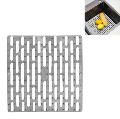Spülbeckenmatte aus Silikon mit Standfüßen, grau, 1 Stück