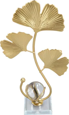 Image de Boule de cristal en forme de feuille de fer Boule de cristal en forme de feuille de métal Ornement de bureau nordique élégant Décoration de bureau pour le salon Bureau Type 1