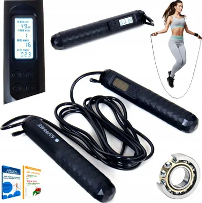 Zdjęcie produktu dla SKAKANKA BOKSERSKA z ŁOŻYSKAMI TRENINGOWA z LICZNIKIEM fitness LED crossfit