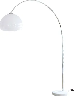 Produktbild von SalesFever Bogenlampe 208 cm | höhenverstellbar | Ø Lampenschirm 40 cm | echter Marmorfuß | B 155 x T 40 x H 208 cm | weiß