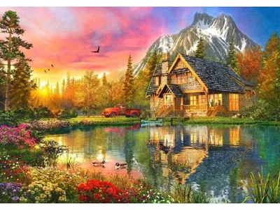 Produktbild von BLUEBIRD Puzzle Horsk Hü tte 1000 Puppen