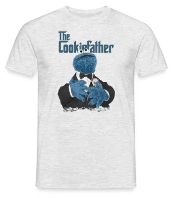 Produktbild von Spreadshirt Sesamstraße The Cookiefather Männer T-Shirt, M, Grau meliert