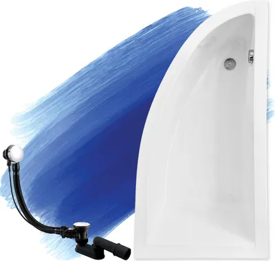 Produktbild von BADLAND Eckbadewanne Badewanne Praktika RECHTS 140x70 mit Ablaufgarnitur und Füßen GRATIS ohne Verkleidung