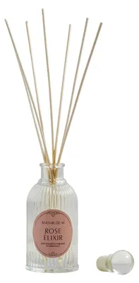 Raumduft-Diffuser 200 ml Elixierrosa mit Rattanstäben