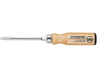 Image de Tournevis Wiha pour vis à fente 100x5,5Mm, manche en bois