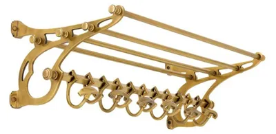 Produktbild von Casa Padrino Luxus Wandgarderobe im französischen Stil Messingfarben Edelstahl 70 x 28 x 20 cm