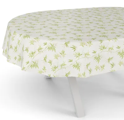 Produktbild von ANRO Wachstuch-Tischdecke Oval 220x140cm Schnittkante Bambuk