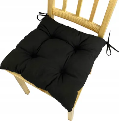 Produktbild von Stuhlkissen, Trapezförmiges Stuhlkissen, Sitzkissen, Schwarz, 40x35x40x8 cm, Kissen für Heimstühle und Gartenmöbel, Gartenkissen,
