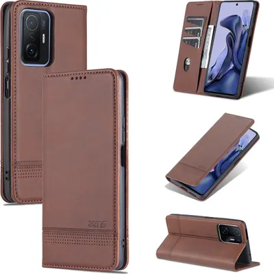 Obrázek produktu pro Xiaomi Mi 11T Pouzdro, Peněženka s Magnetickým Uzávěrem a Stojánkem, Kožené Flip Pouzdro pro Xiaomi Mi 11T / Mi 11T Pro Káva