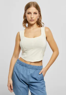 Immagine prodotto di Urban Classics - Top corto da donna con corpetto bianco - 5XL