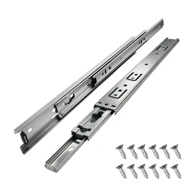 Image de YALION® 1 paire de glissières de tiroir à sortie totale 300 mm, glissières à billes, glissières en acier 35 mm, montage latéral avec vis, charge maximale 35 kg