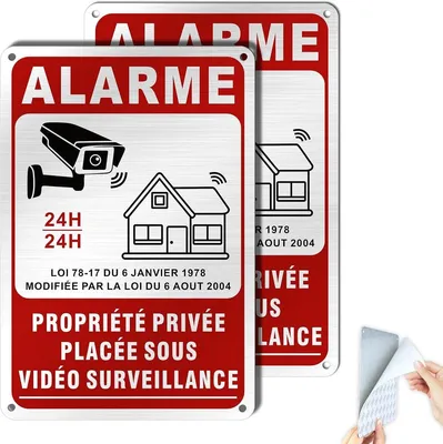 Alarmanlage für Privatbesitz unter Videoüberwachung - Sicherheitsaufkleber für Hausüberwachung