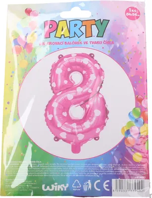 Image de Ballon gonflable - numéro 8 rose