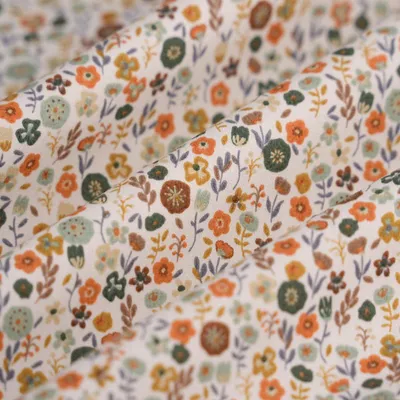 Imagen del producto de Tela de algodón popelín, estampado floral, 148 cm, tejidos para niños