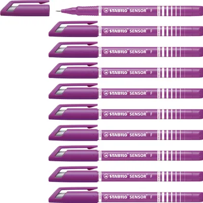 Produktbild von STABILO Fineliner mit gefederter Spitze - SENSOR F - fein - 10er Pack - lila