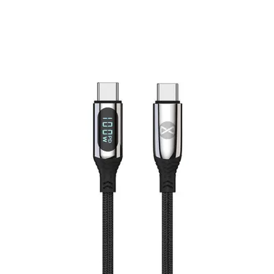 Immagine prodotto di Cavo dati con LCD Forever USB-C a USB-C 1m 100W nero
