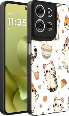 Immagine prodotto di Adatto per Motorola Moto G86 Custodia per telefono con stampa di gatto - Custodia posteriore in TPU con design a gatto - Smartphonics