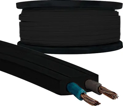Produktbild von 1m Illu-Flachbandkabel H05RNH2-F 2x1,5mm² Schwarz