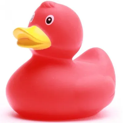 Produktbild von Badeente rot gelber Schnabel Vinyl 7,5 cm