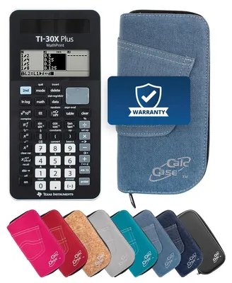 Produktbild von TI-30X Plus MP Taschenrechner mit Schutztasche im Jeans-Design hellblau