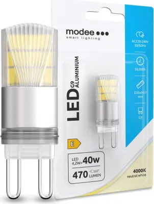 Obrázok produktu pre Modee Lighting LED žiarovka G9 hliník 4,2W 4000K 470lm