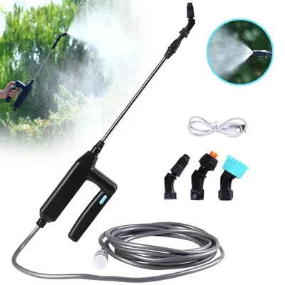 Produktbild von Akku Drucksprüher mit 3 verstellbaren Düsen und 5 m Schlauch, 7,4 V Elektrischer Pflanzensprüher Drucksprüher für Garten, Hof, Rasen und Unkraut