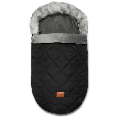 Obrázek produktu pro Zimní spací pytel pro dítě, do kočárku - univerzální - Útulný teplý zimní spací pytel se zipem a kožešinou -Bellochi- 100x50 cm Black Pik