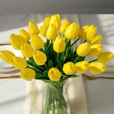 Produktbild von Kunsttulpen aus Latex für Dekorationen, Bruidsboeket, Feier und Büro