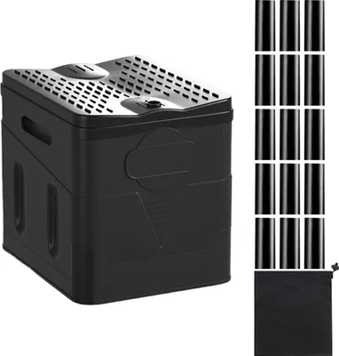 Produktbild von Camping Klapptoilette Trockentrenner Trenner Tragbar Verhindert schlechten Geruch Stabile Mobile Toilette Auto Nottoilette Outdoor Gadgets mit 15 Kulturbeuteln